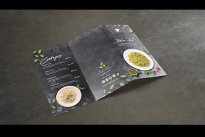 A4广告册子打开动画餐厅菜品菜单折叠宣传手册展示视频ae模板素材_VIP专属ae模板