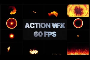 逼真彩色火焰元素视觉效果VFX视频转场标题过渡特效动画AE模板_设计元素ae模板