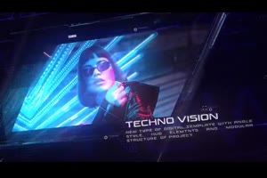数字科技HUD界面视觉特效幻灯片展示ae模板 Angle Vision of Technology Slideshow_科技展示ae模板