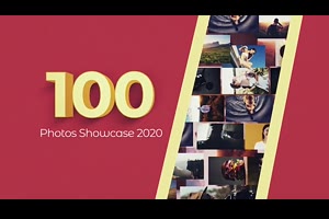 100张照片展示简介年度成就宣传视频相册动画ae模板素材_相册ae模板
