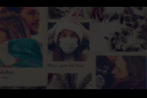 精美圣诞装饰元素闪光粒子背景虚化空间感视差效果电子相册AE模板_相册ae模板