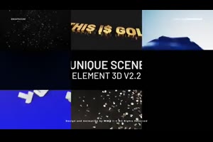 独特三维文字标题动画ae模板 Titles – Unique Element 3D Scenes_文字特效ae模板