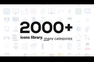 2000+常用扁平化ICON图标MG动画生活日常金融标签网络ae模板素材_VIP专属ae模板