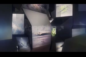 三维折叠立体空间感不规则场景展示摄影作品视频展示片头AE模板_展示ae模板