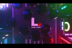 赛博朋克未来夜城城市下雨科幻LOGO标志动画视频片头ae模板素材_logo展示ae模板