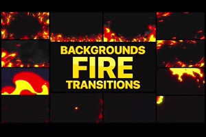 fcpx插件-12组二维动漫卡通火焰燃烧MG动画背景转Fire Backgrounds And Transitions