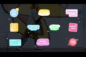 fcpx插件-20个二维卡通可爱弹窗气泡对话框文字标题MG动Cartoon Callout Titles &038; Colorful Summer Titles