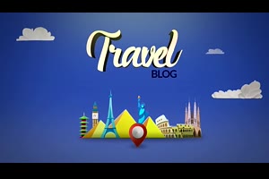 旅行vlog视频旅游复古剪辑建筑物旅程回忆照片动画相册视频ae模板素材_相册ae模板