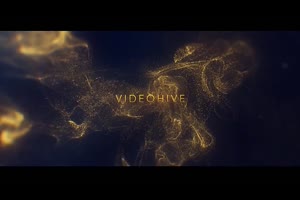 动态优雅金色魔幻粒子演绎空间感晚会背景动画标题开场白AE模板_展示ae模板