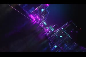 赛博朋克风夜晚城市霓虹灯广告牌科技网络游戏开场片头AE模板素材_展示ae模板