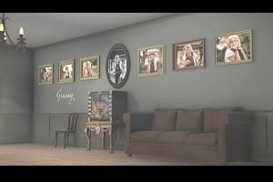 4K缓慢动画效果室内3D艺术相框相册人物传记复古纪念馆AE模板素材_相册ae模板