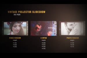 老式投影仪幻灯片ae模板 Vintage Projector Slideshow Big Pack_展示ae模板