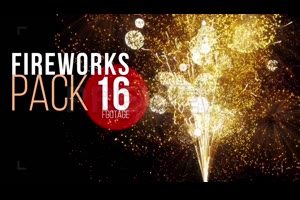 视频素材-16个喜庆绚烂烟花升空爆炸动Fireworks Pack