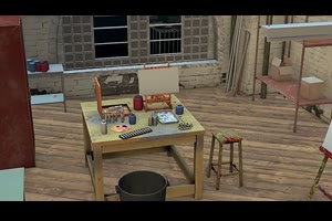 3D优雅时尚艺术工作室环境画架画布展示照片作品相册ae模板源文件_VIP专属ae模板