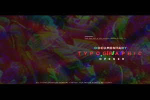 故障效果图文排版片头ae模板 Typographic Documentary Promo_展示ae模板