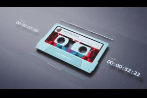 复古怀旧磁带音谱片头ae模板 ISO Tape 3d Audio Visualizer_展示ae模板