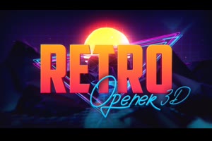 三维地形太阳复古片头ae模板 Retro Opener 3D_展示ae模板