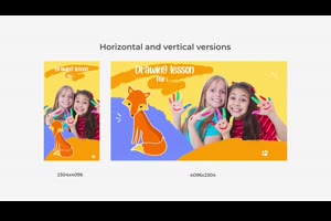 卡通图形动画设计儿童活动幻灯片相册视频ae模板素材_儿童卡通ae模板