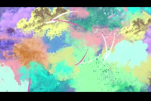 4K抽象涂鸦云彩时尚线条彩墨漫画背景儿童节目卡通教育片头AE模板_展示ae模板