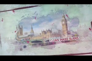 水彩水墨散开遮罩幻灯片展示ae模板 Clean Inked Slides_水墨包装ae模板