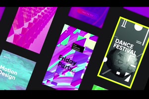 动感抽象背景短视频包ae模板 Motion Graphics Library_展示ae模板