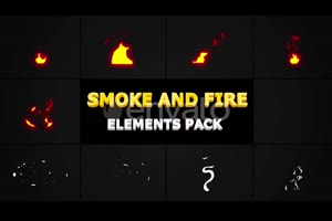 fcpx插件-10种二维卡通手绘MG烟雾火焰元素动Smoke And Fire