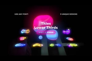 流体霓虹字幕标题ae模板 Liquid Neon Lower Thirds 4_文字特效ae模板