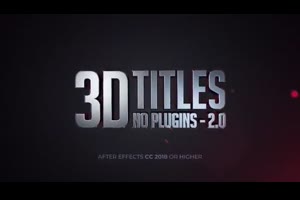 三维霓虹文字标题电影片头展示ae模板 3D Titles – No Plugins 2.0_文字特效ae模板