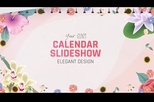 年花卉日历设计翻墙展示照片动画幻灯片视频相册AE模板源文件_相册ae模板
