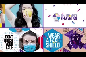 冠状病毒医学医疗预防防护宣传视频ae模板 Virus Prevention Promo_展示ae模板