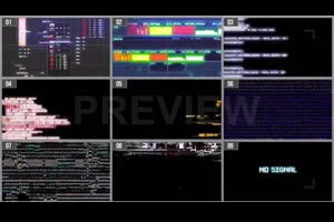 视频素材-100个信号故障干扰毛刺像素损坏抖动闪烁叠加动Glitch Overlays Pack
