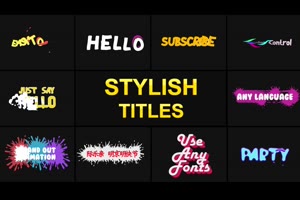 10组卡通流体活力文字标题动画AE模板 Stylish Titles_文字特效ae模板