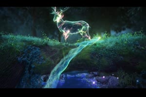 魔法粒子路径动画河流森林草地鹿动物光效形状演绎LOGO片头ae模板_VIP专属ae模板