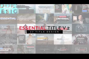 经典现代风标题展示包pr模板网 Essential Title V.2_pr模板网