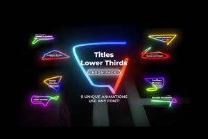 霓虹光效标题展示ae模板 Neon Light Titles 6_文字特效ae模板