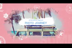 水墨遮罩相册幻灯片展示ae模板 Photo Journey Slides_水墨包装ae模板
