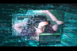 高科技幻灯片炫酷HUD界面特效动画企业宣传视频介绍ae模板素材_科技展示ae模板