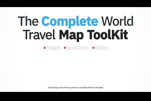 世界地图国家旅游地点展示路径动画ae模板 The Complete World Travel Map ToolKit_设计元素ae模板