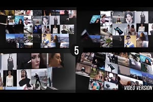 视频墙多视频照片折叠演绎LOGO标志视频片头动画制作AE模板源文件_logo展示ae模板