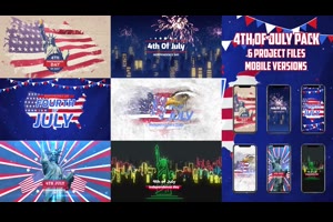 节日庆典开场片头ae模板 4th of July Pack_展示ae模板