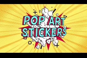 综艺节目类气泡提醒文字ae模板 Pop-Art Sale Stickers_文字特效ae模板