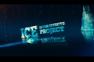 3D美丽粒子帘线堕落背景冬季圣诞元素冰雪冰块标题片头动画AE模板_展示ae模板