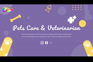 fcpx插件-12组可爱卡通医生宠物护理医疗图形文字动画介绍展Pets Care and Veterinarian