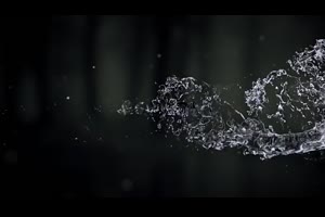 3D水效果骏马奔驰飞溅水花特效演绎LOGO标志动画片头ae模板源文件_logo展示ae模板