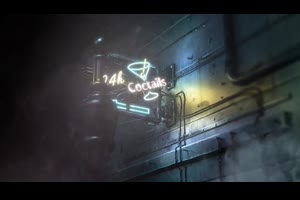 城市夜晚工业复古风俱乐部墙体发光霓虹灯招牌文字标题AE模板素材_展示ae模板