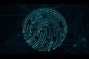 高科技流体粒子光线特效视频片头指纹安全系统AE模板_科技展示ae模板