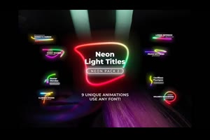 霓虹光效字幕ae模板 Neon Light Lower Thirds 2_文字特效ae模板