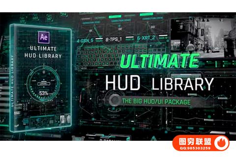[AE模板]未来图形元素HUD地图加载UI界面显示动画 Ultimate HUD @36347