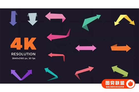 [AE模板]108个折纸风格箭头图形动画AE模板 Origami Arrows@35610