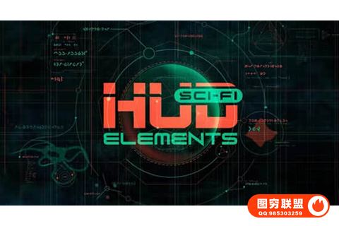 [AE模板]100个未来科幻UI界面HUD图形动画AE模板 Sci-fi HUD Eleme@35606